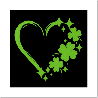 St Patricks Day Cute Heart Love Shamrock St Patricks Day Posters and Art